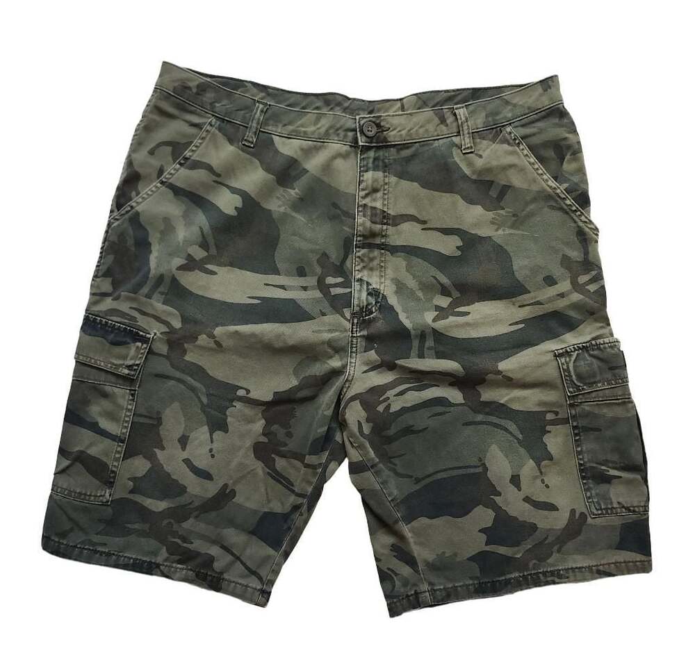 Wrangler Camo Cargo Shorts Mens 38 Green Camouflage Utility Cotton